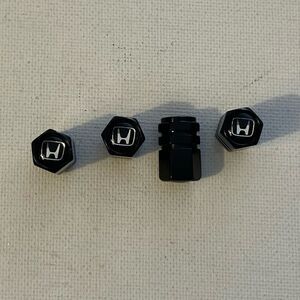Honda Logo valve Stem caps in Black set of 4 NWT